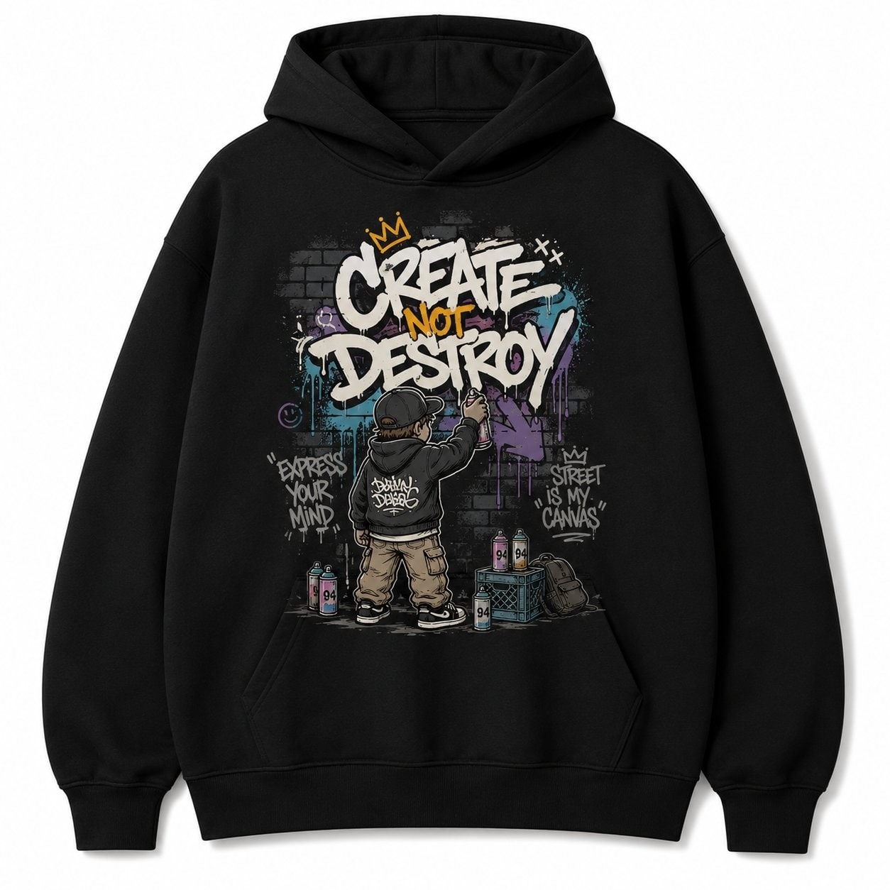 Create Not Destroy Graffiti Hoodie