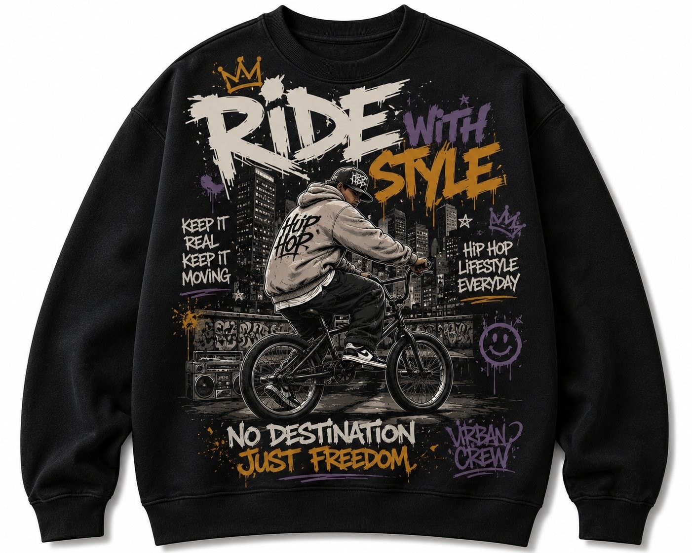 Ride With Style Hip-Hop BMX Sweatshirt